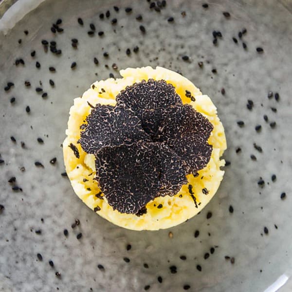 écrasé pommes de terre et truffe