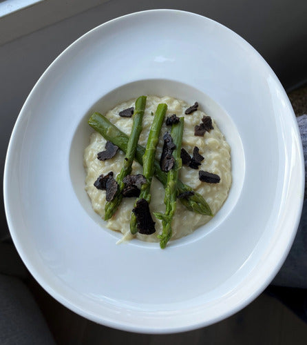 RISOTTO ASPERGES, MASCARPONE ET TRUFFES NOIRES